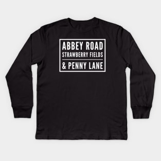 Abbey Road & Famous music streets Kids Long Sleeve T-Shirt